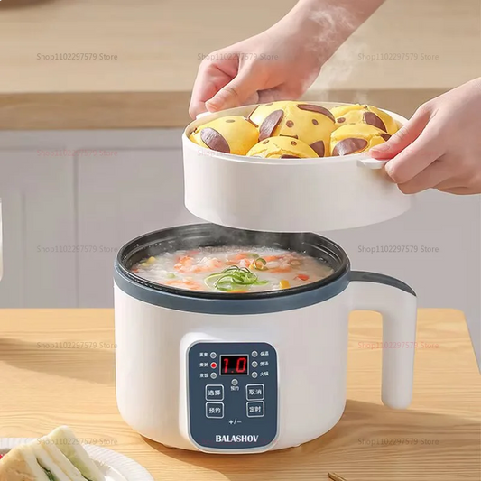 Compact Electric Rice & Hot Pot Cooker (2-in-1)