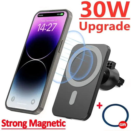 30W Magnetic Wireless Car Charger (Fast Charging)