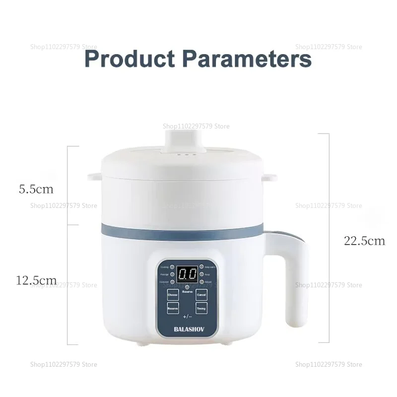 Compact Electric Rice & Hot Pot Cooker (2-in-1)