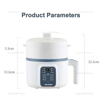 Compact Electric Rice & Hot Pot Cooker (2-in-1)