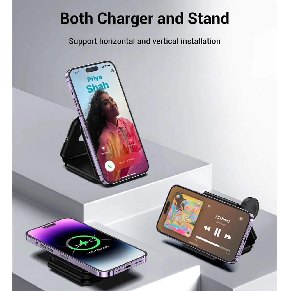 3-in-1 Foldable Magnetic Wireless Charger