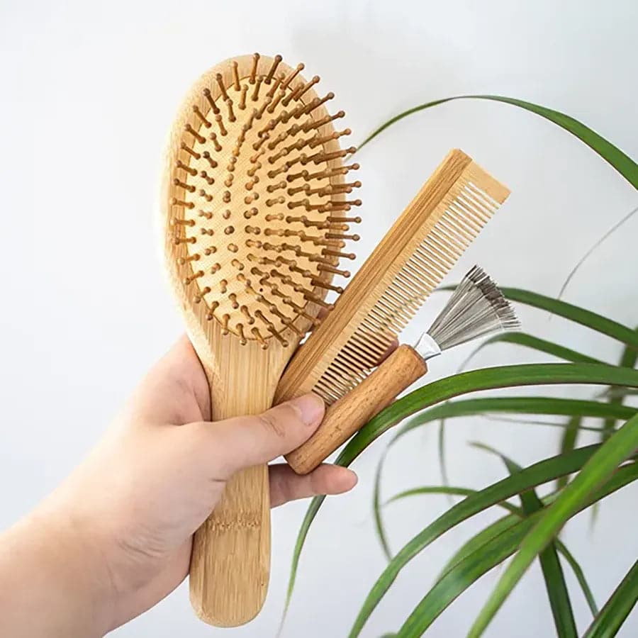 Bamboo Hair Brush Set – Natural Scalp Care-1