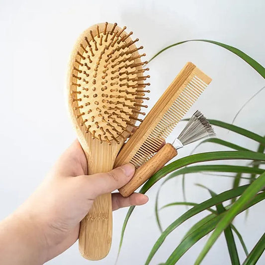 Bamboo Hair Brush Set – Natural Scalp Care-1